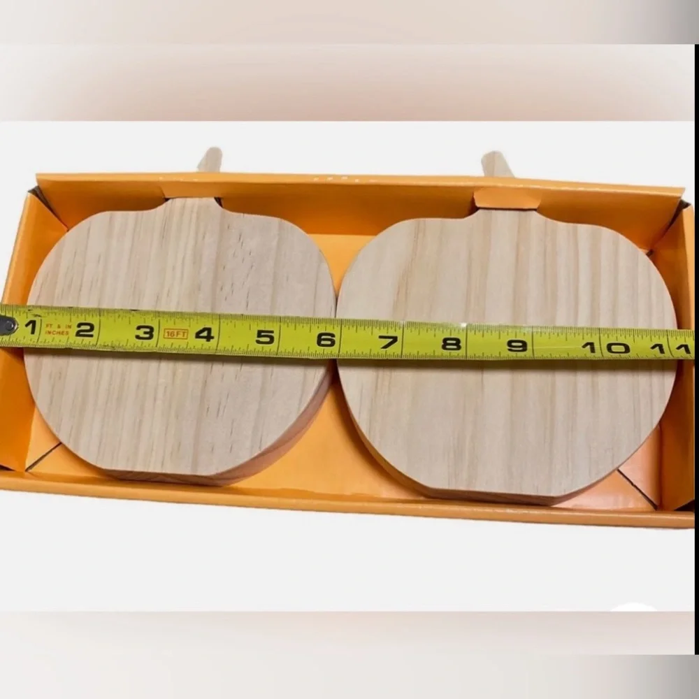Target Wood Pumpkins Set of 2- NWT